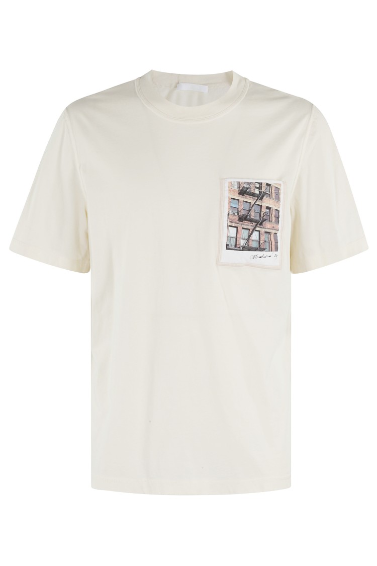 Helmut Lang Postcard Building Graphic Print T-shirt In Neutrals