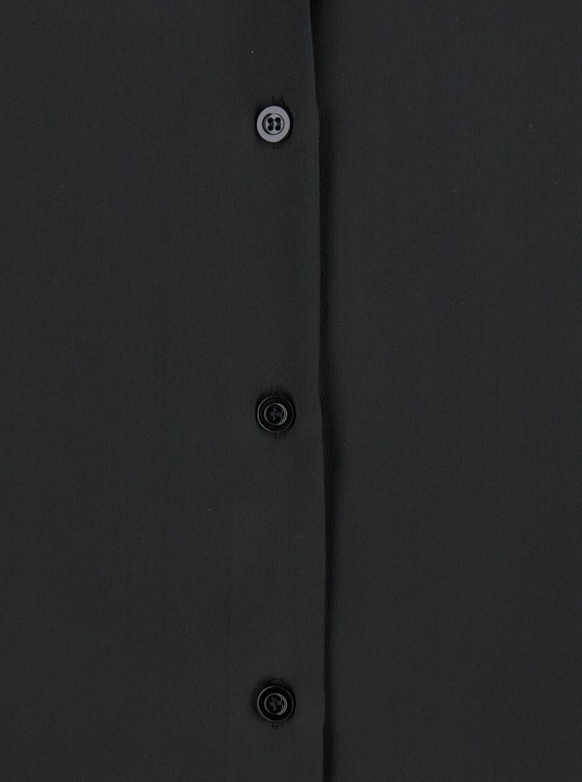 SEMICOUTURE SEMI COUTURE CLASSIC BUTTON-DOWN SATIN SHIRT WITH RELAXED FIT AND PLEATED BACK