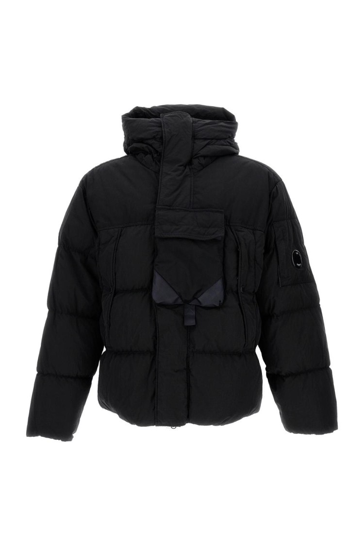 C.p. Company C.p.company Graphite Nylon Down Jacket In Black