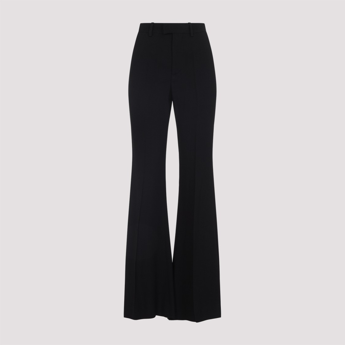 Balenciaga Fitted Black Trousers With Flared Hem In Black