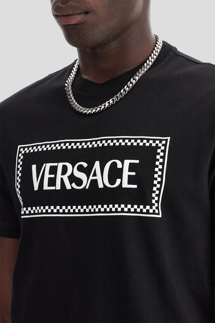 VERSACE VERSACE EMBROIDERED LOGO T-SHIRT