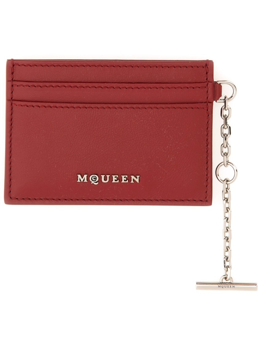 Shop Alexander Mcqueen Sling Card Holder In Red