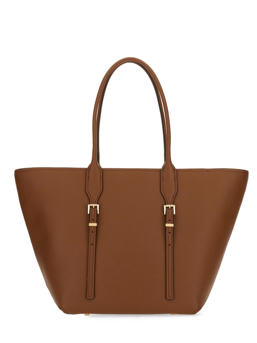 Shop Michael Michael Kors "moore" Leather Bag In Brown