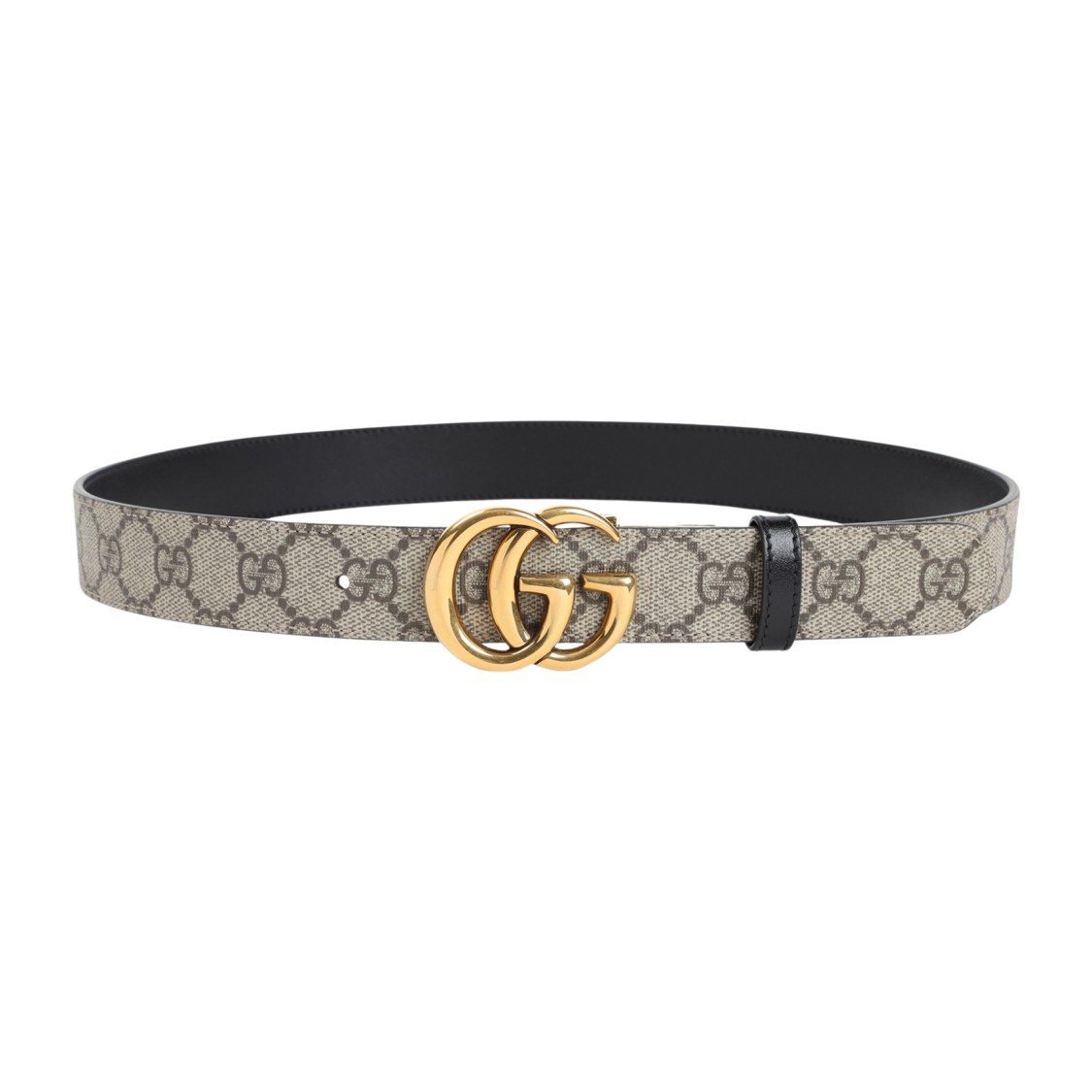 GUCCI GUCCI GG SUPREME 30 EBONY AND BLACK TEXTILE BELT