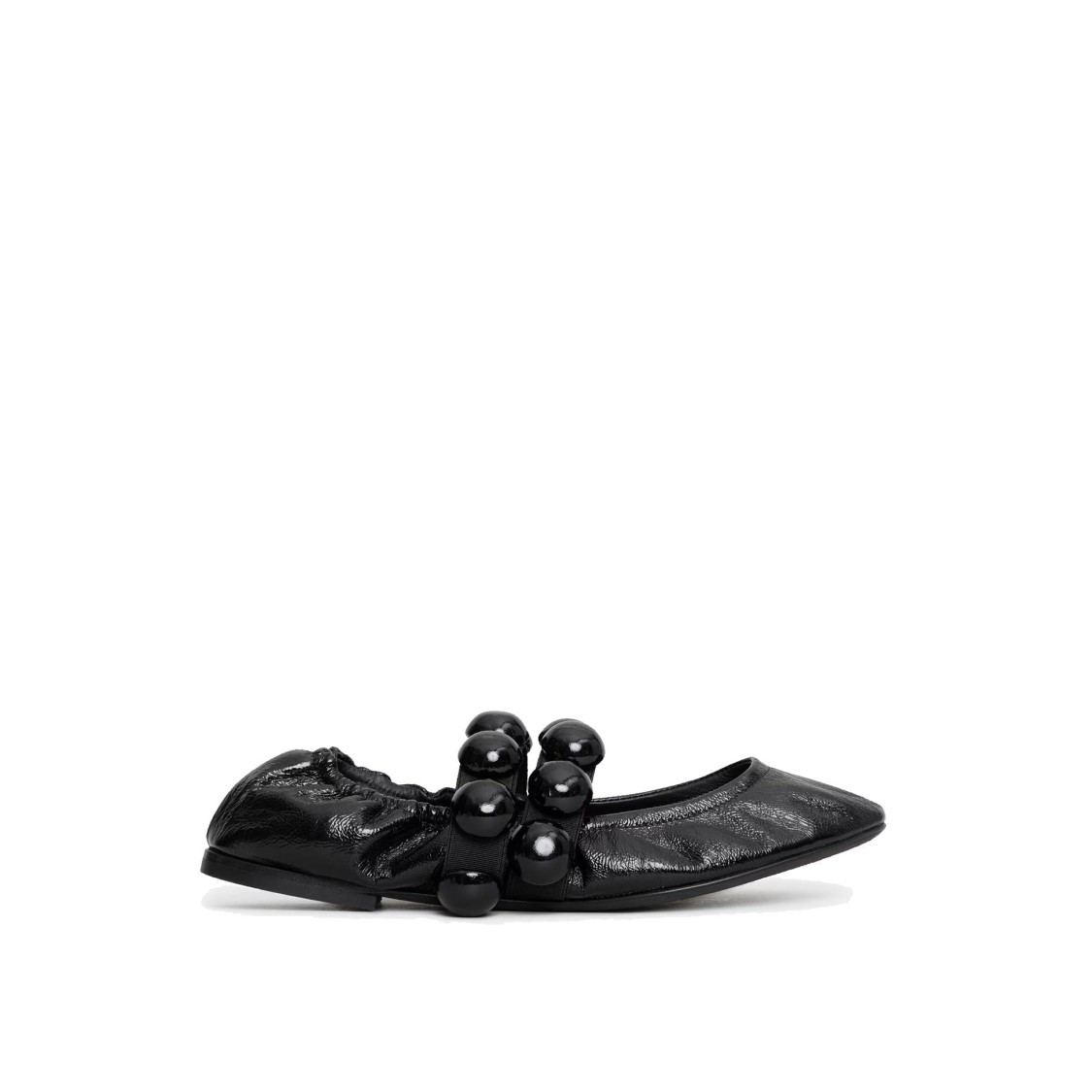 Alaïa Sphere Leather Mary Jane Flats In Black