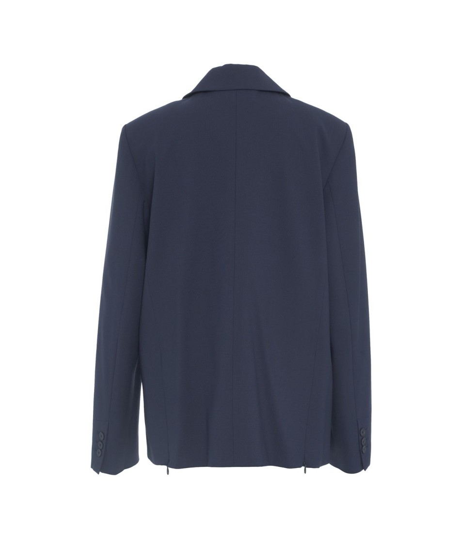 SEMICOUTURE SEMI COUTURE SINGLE-BREASTED BLAZER IN VIRGIN WOOL BLEND