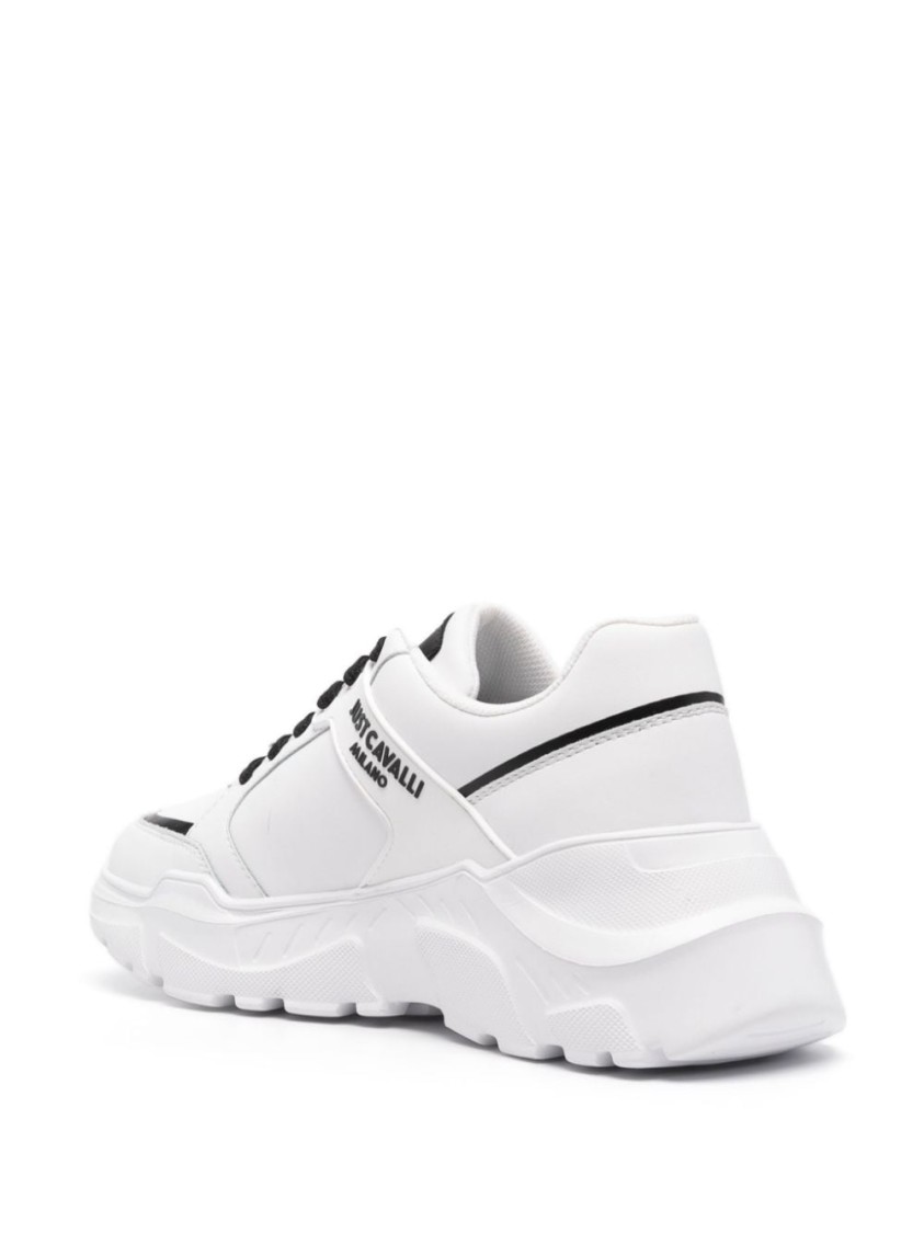 Just Cavalli Chunky Sole Sneakers With Premium Material And Bold Branding In White