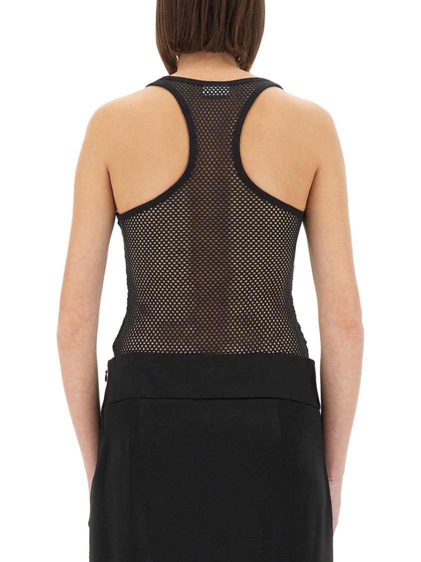 Shop Courrèges Lightweight Mesh Tank Top Crafted In Black