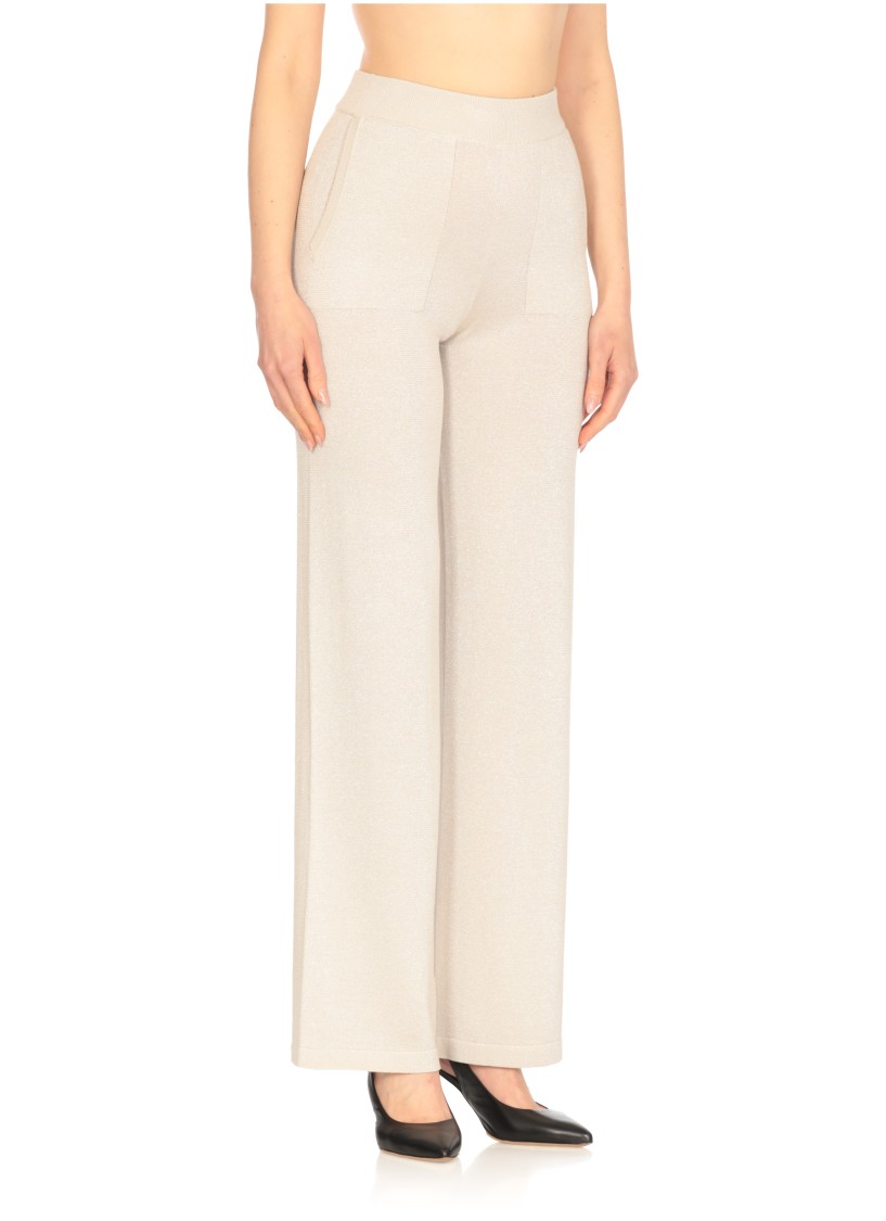 Peserico Beige Cotton Pants In White