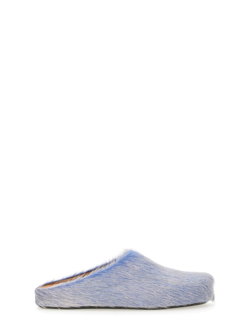 Marni Sabot Made Of Cowhide In Blue