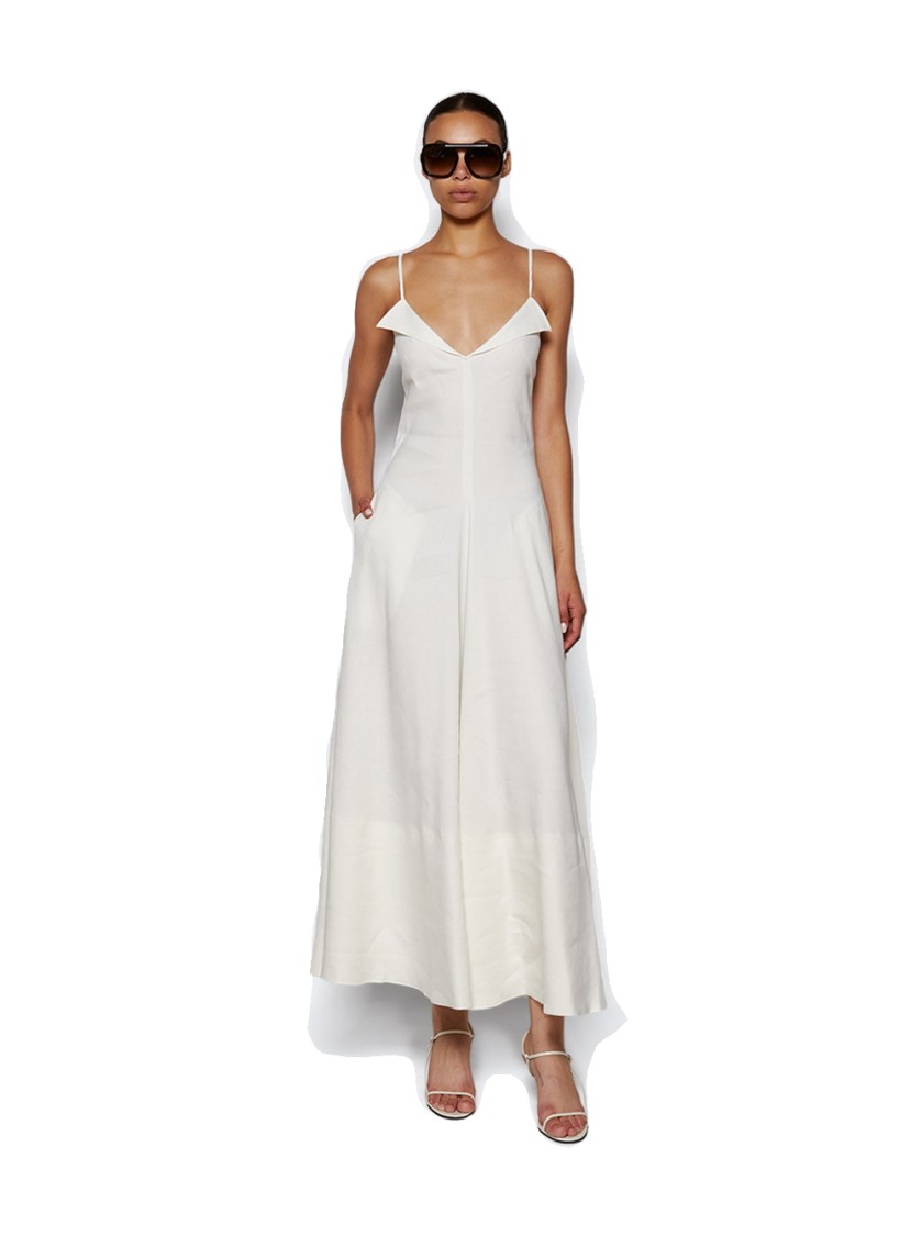 Shop Proenza Schouler Ruby Dress In Linen Pearl In White