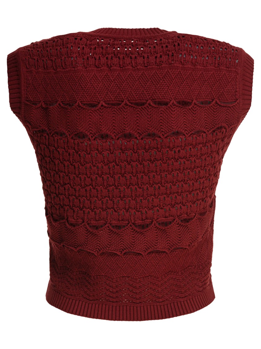 Elie Saab Knit Crop Top Fireball Lilys Crochet In Red