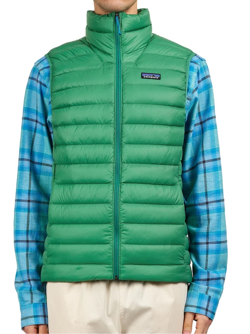 Patagonia Down Sweater Vest Jacket In Green
