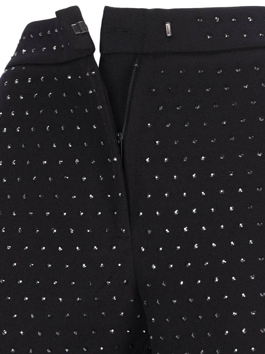 The Andamane Rhinestone Trousers In Black Fabric In Black