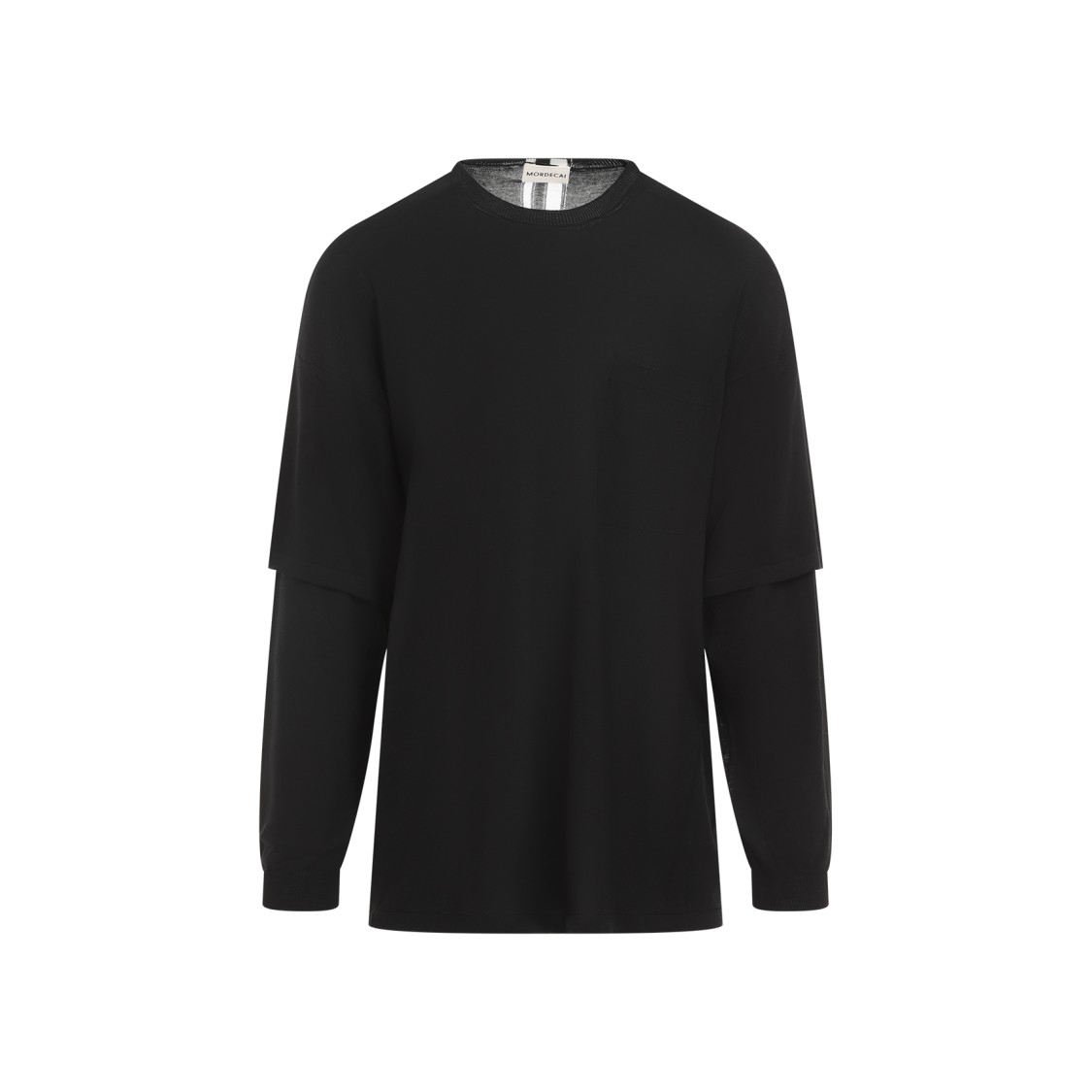 Mordecai Double Layer Sweater Fresco In Black