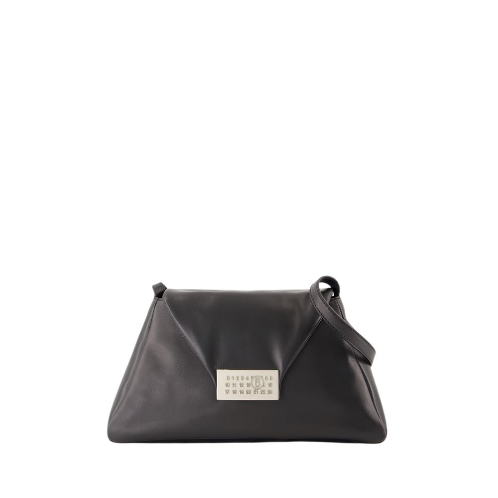 Mm6 Maison Margiela Mm6 By Maison Margiela Numeric Medium Soft Crossbody - Leather - Black In Black