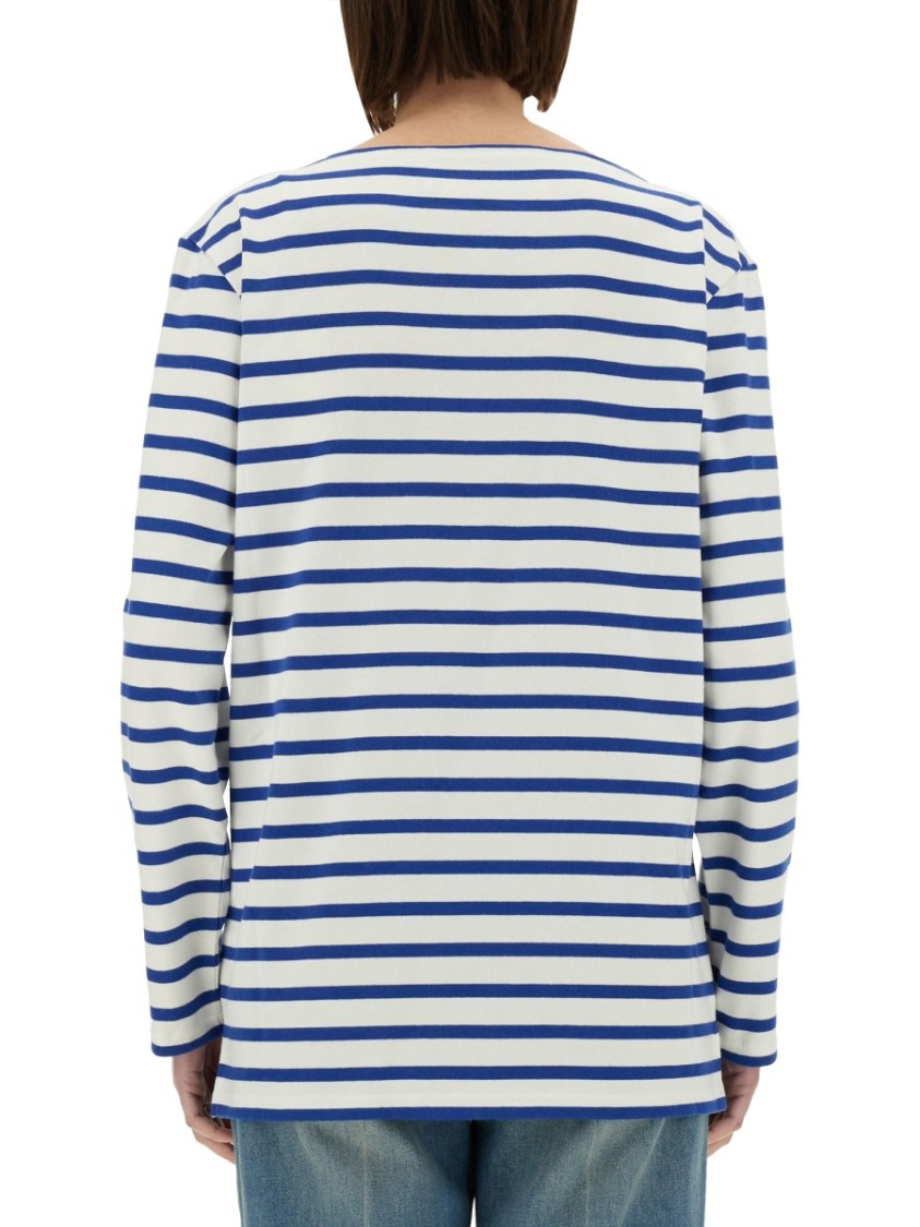 Valentino Long Sleeve Cotton T-shirt With Striped Pattern