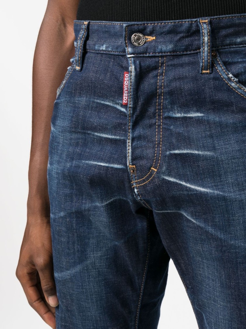Dsquared2 Navy Blue Slim-fit Jeans In Black