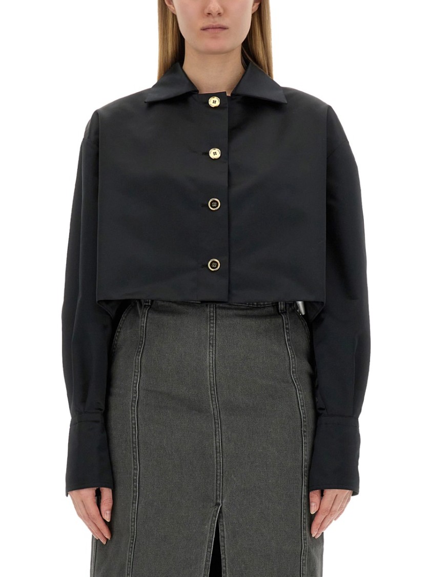 Patou Jacket Cropped Length Gold Buttons In Black