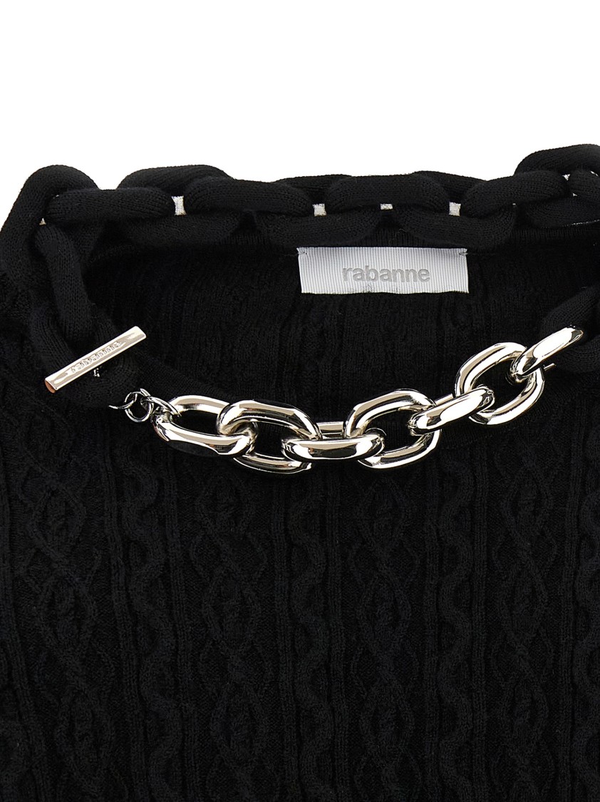 Rabanne Chain-collar Wool-cashmere Sweater In Black