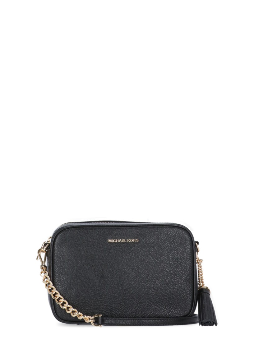 Shop Michael Michael Kors Black Leather Shoulder Bag