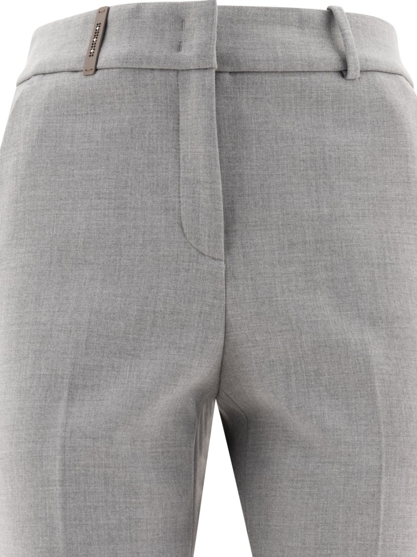 Peserico Fitted Grey Tailored Trousers In Gray