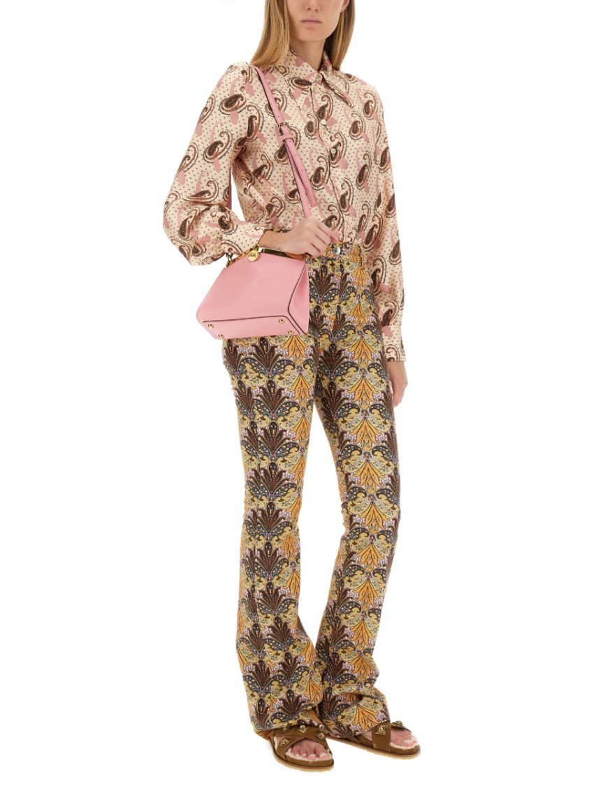 Etro Paisley Printed Silk Charmeuse Shirt In Neutral