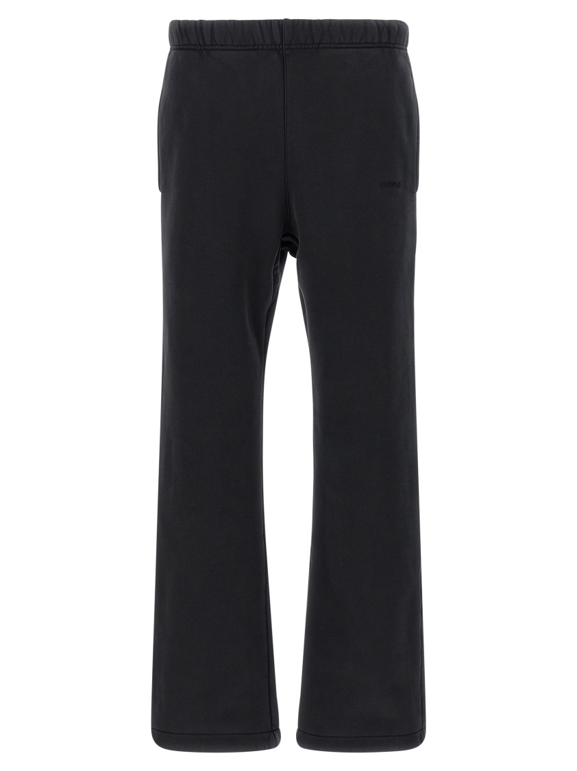 Purple Heavy Cotton Fleece Joggers In Black