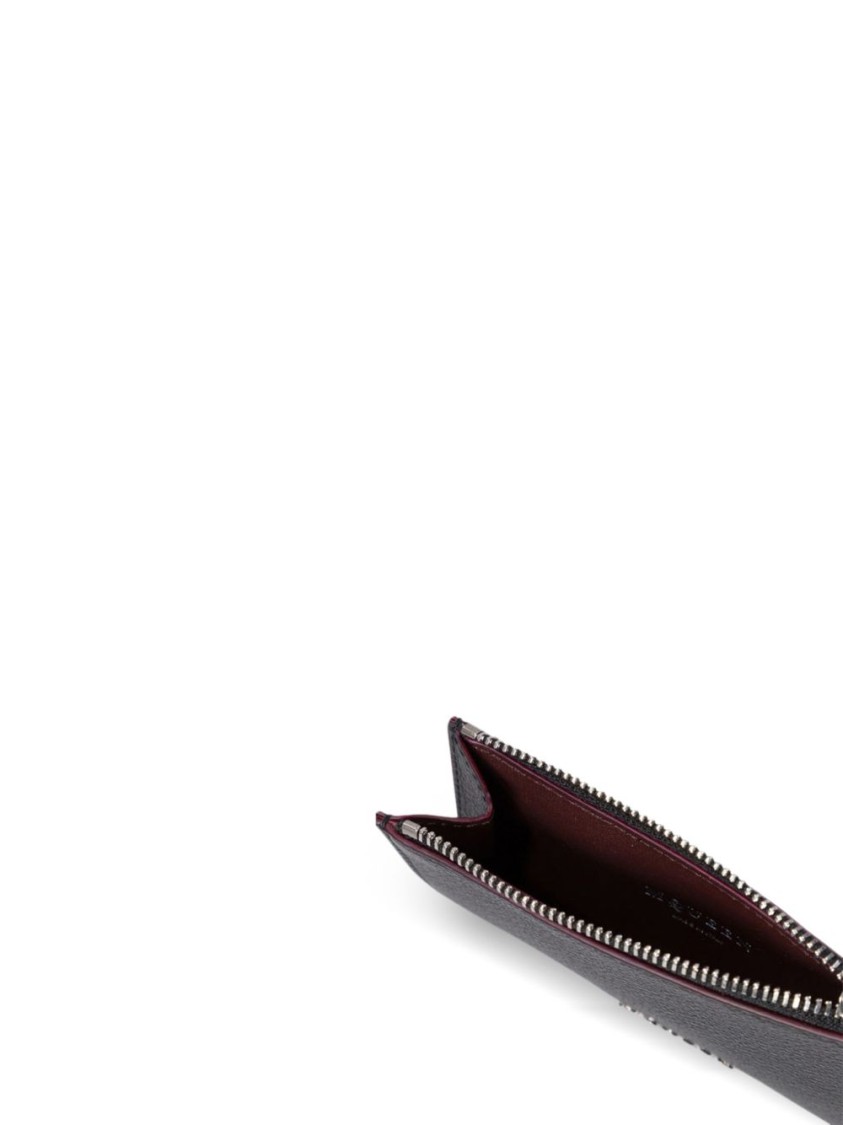 Alexander Mcqueen Full Grain Calf Leather Wallet With Patent Trims In Black