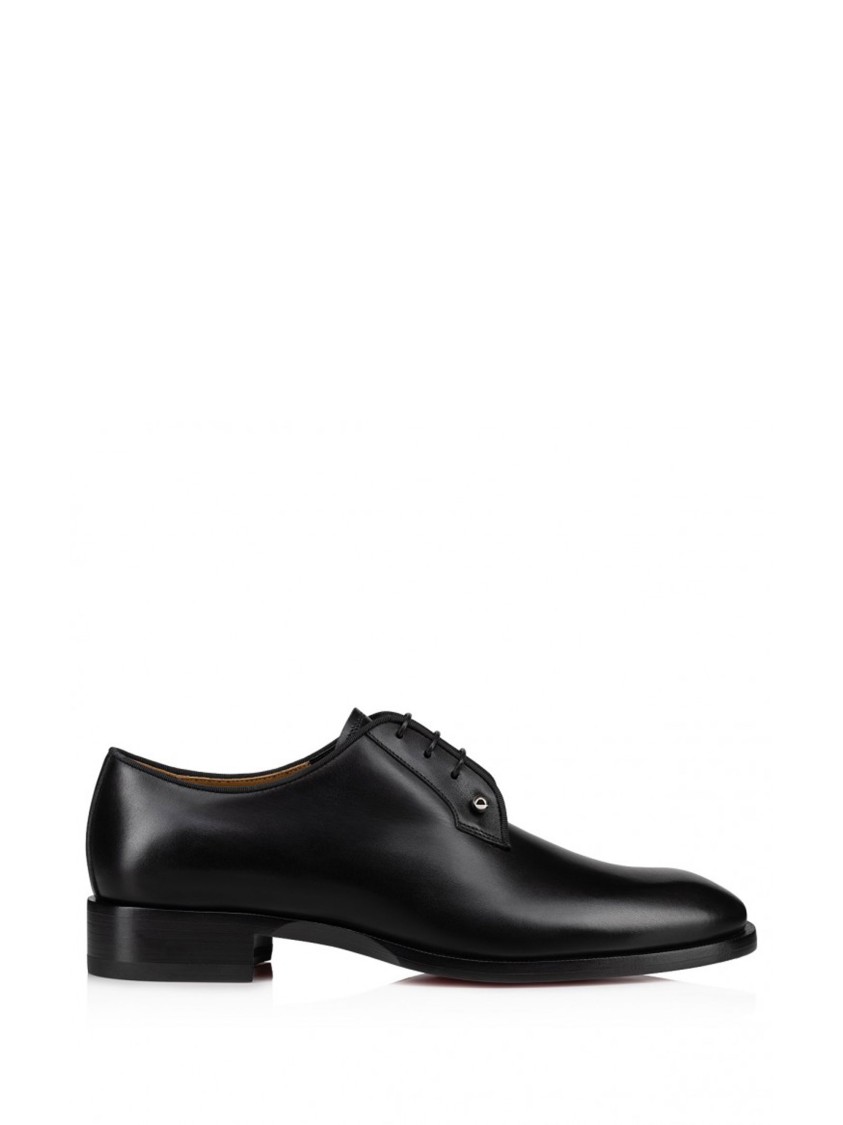 Christian Louboutin Mens Black Chambeliss Leather Derby Shoes Eur 41 / 7 Uk