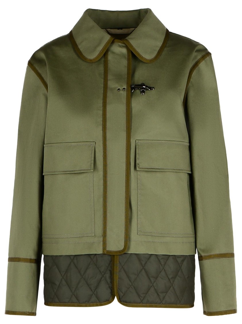 Fay Green Cotton Blend Jacket In Green