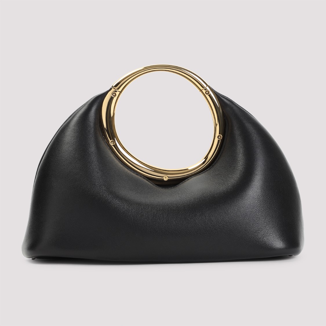 JACQUEMUS JACQUEMUS LAMBSKIN HANDBAG WITH CIRCULAR HANDLE AND SPACIOUS INTERIOR
