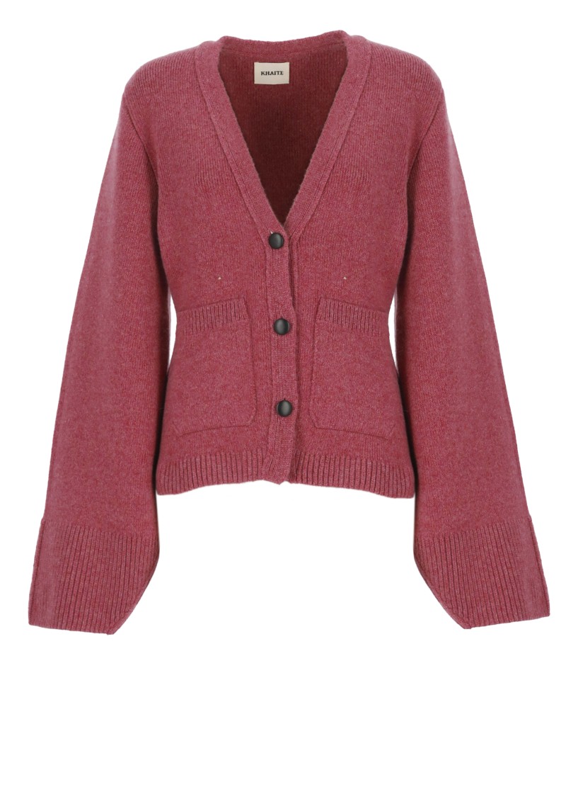 Khaite Scarlet V-neck Cashmere Cardigan In Pink