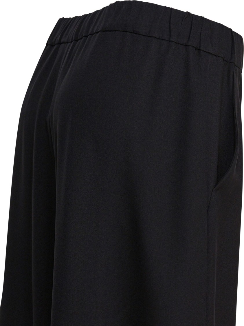 Max Mara Elastic Waistband Wide Leg Trousers In Black