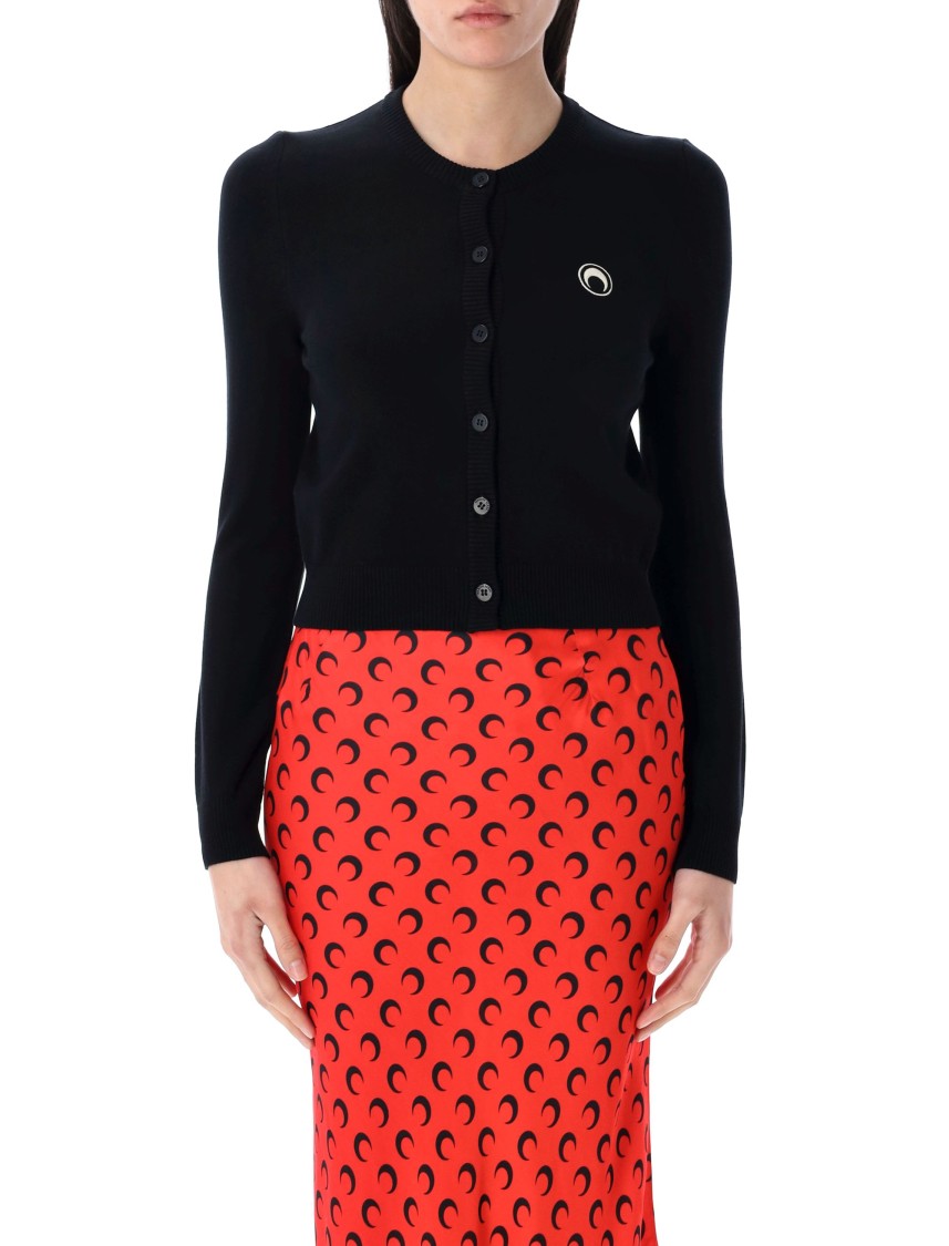 Marine Serre Core Knit Cardigan In Black