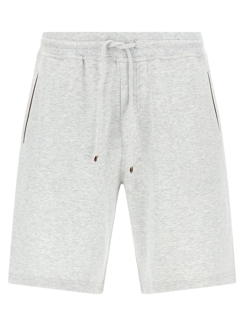 Brunello Cucinelli Grey Jersey Bermuda Shorts In Gray