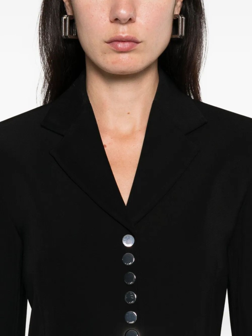Sportmax Tailored Blazer With Notched Lapel And Metallic Buttons In Black