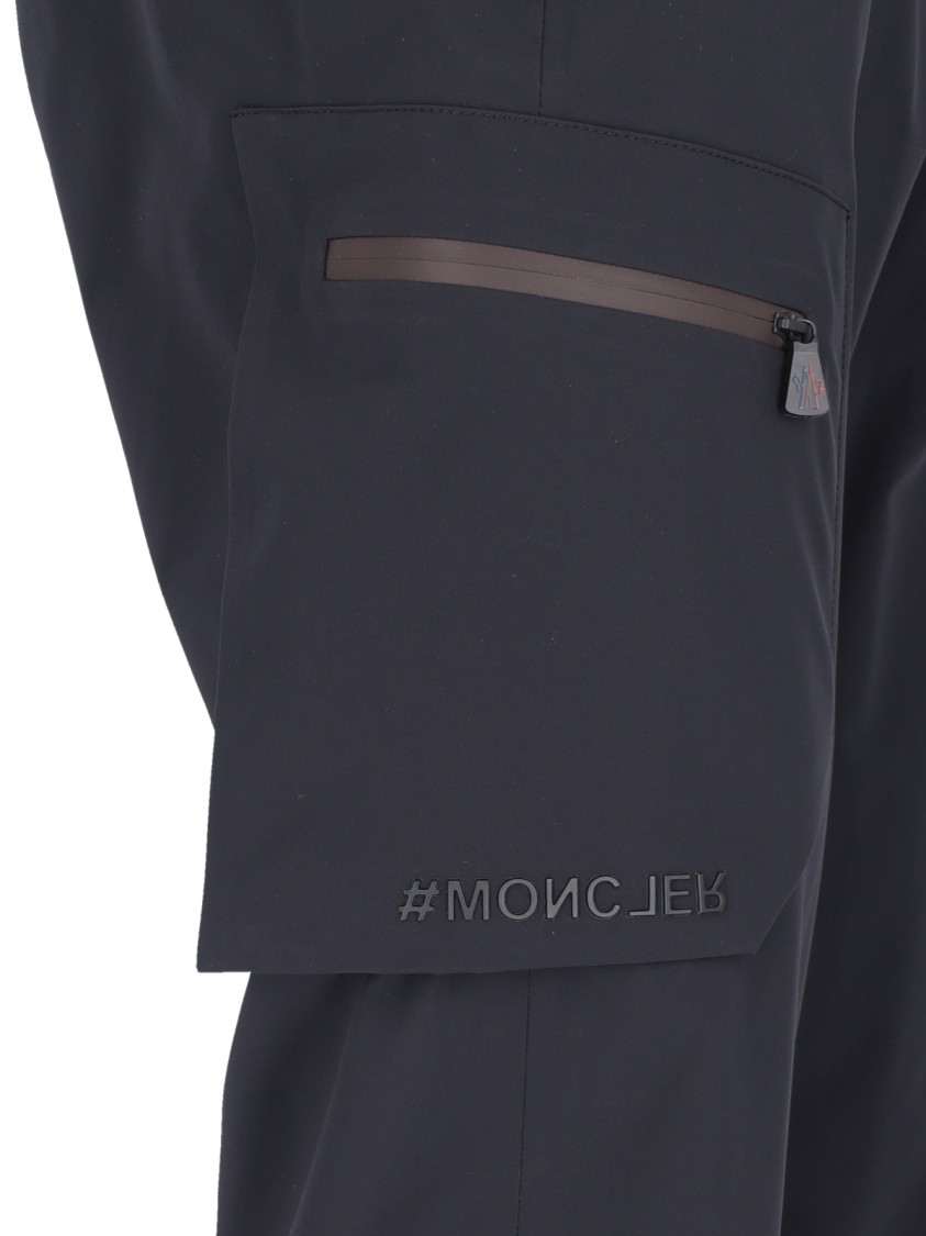 Moncler Grenoble Wide Multi-pocket Trousers In Black Stretch Nylon