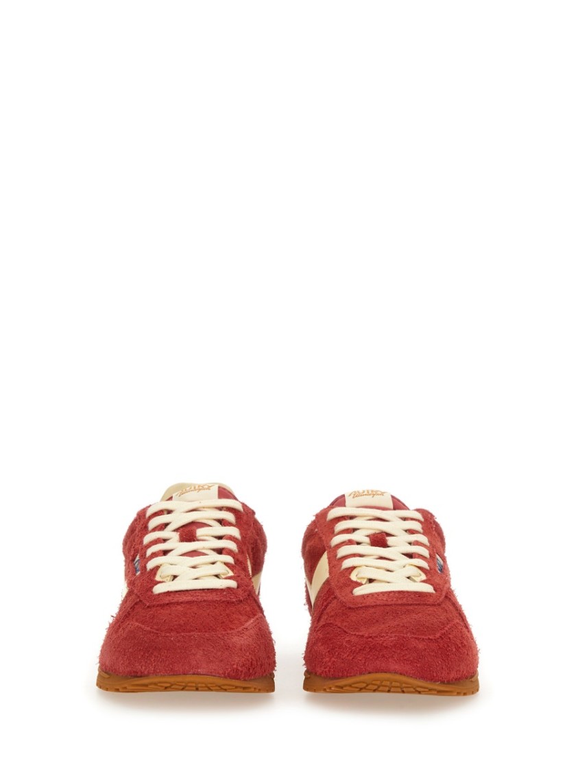 Autry Windspin Sneakers In Suede And Parrot Leather And Rutabaga In Red