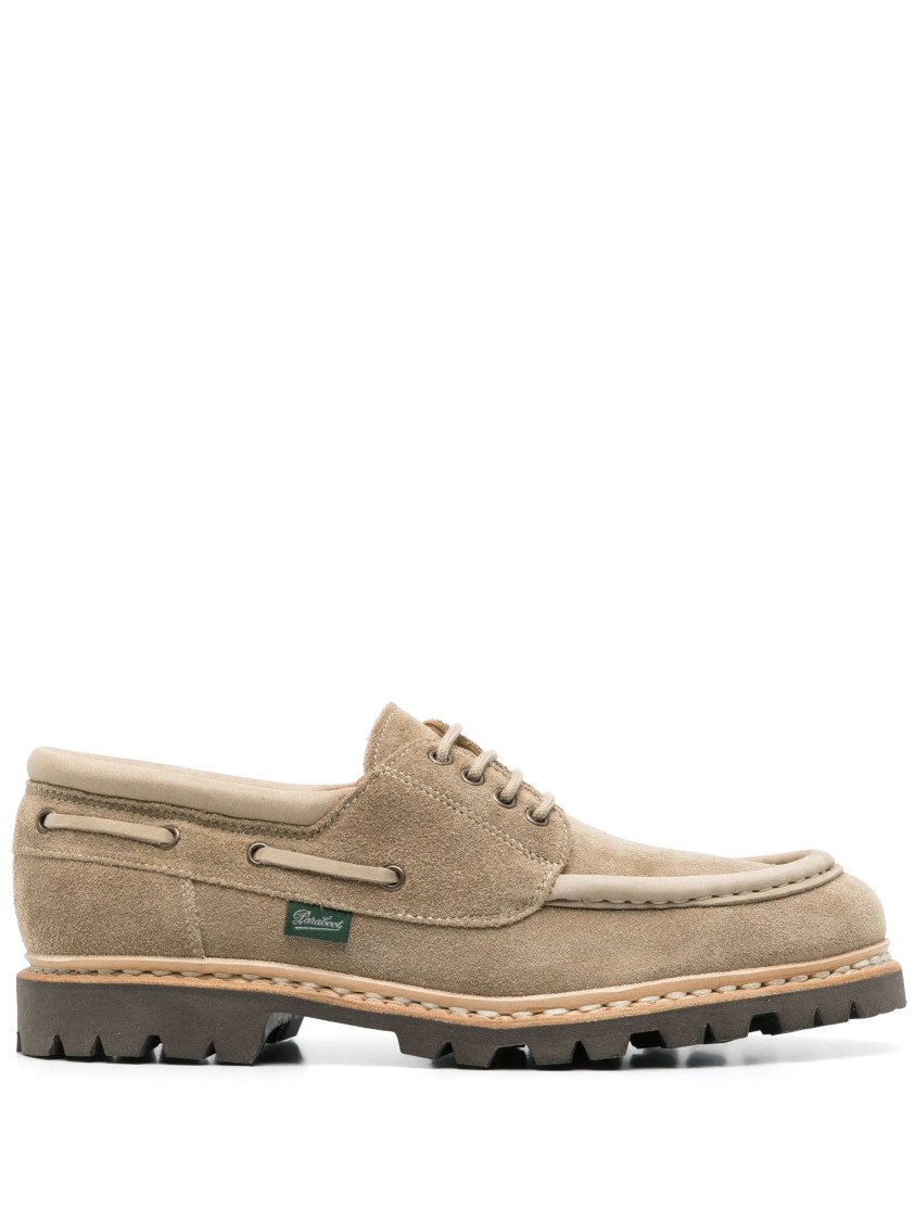 Paraboot Chimey Suede Moccasin With Almond-shaped Toe