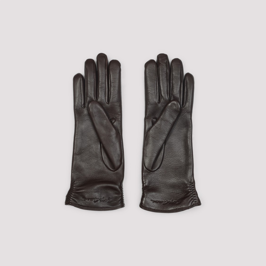 Giorgio Armani Lamb Leather Gloves With Refined Silhouette In Black