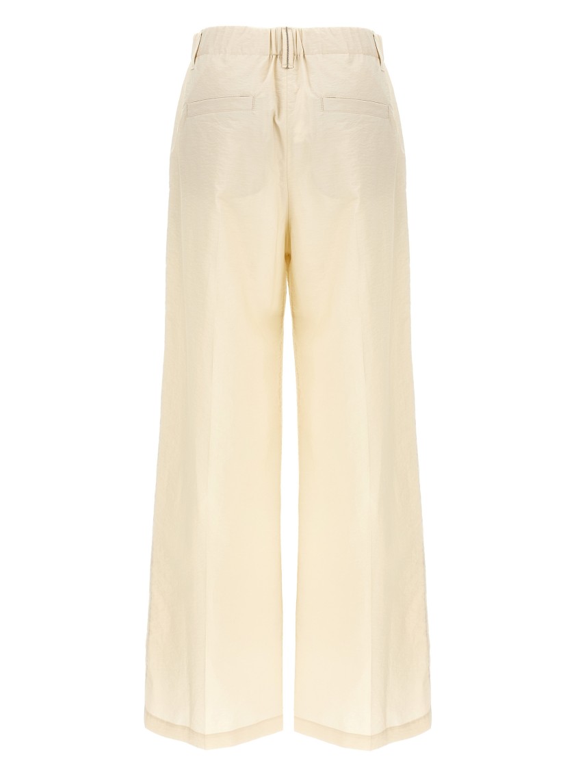 Brunello Cucinelli Wide-leg Trousers With Stretched Pleat In Multi