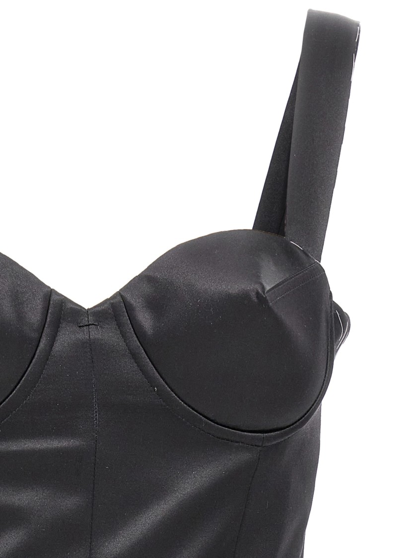 Maison Margiela Stitching Corset Dress Adjustable Straps In Black