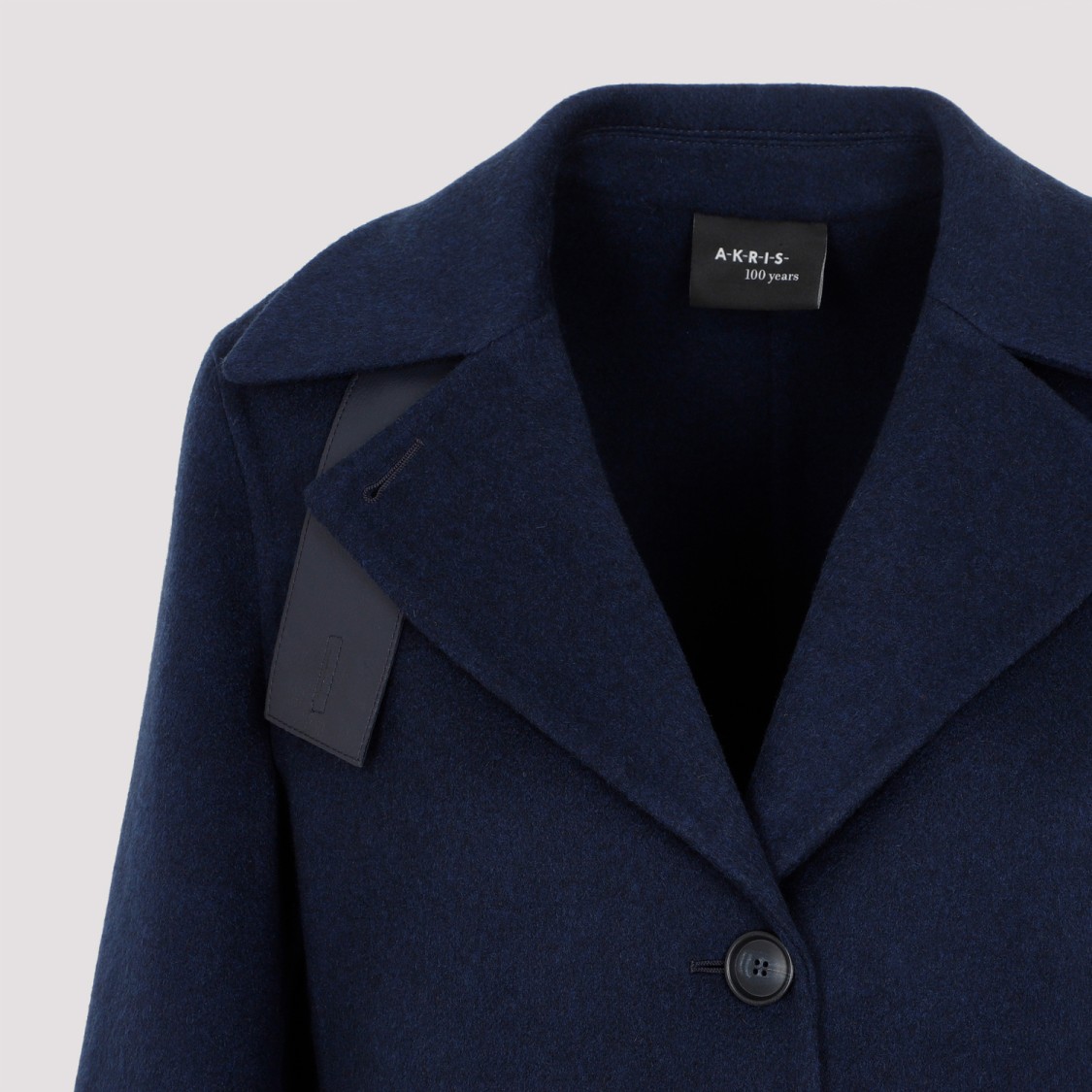 AKRIS AKRIS DENIM BLUE FABY CASHMERE COAT 