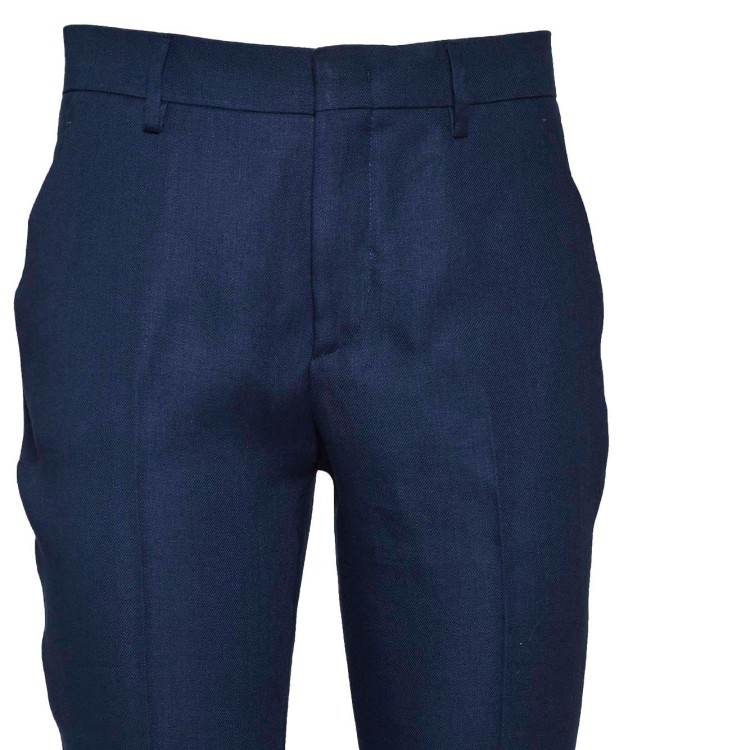 パンツ Tagliatore Psdla Pants In Blue Linen Tagliatore Psdla Pants In Blue Linen Straight | THE LIST