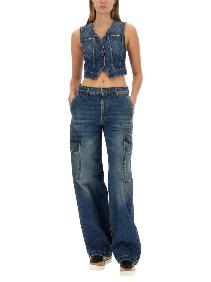 Shop Stella Mccartney Cargo Jeans In Blue