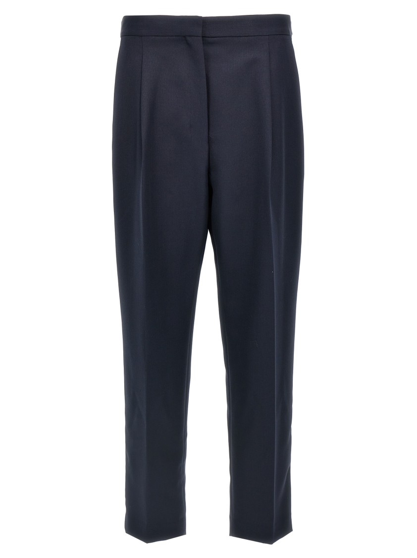 Theory Wool Trousers With Pleated Front And Back Pocket In Black