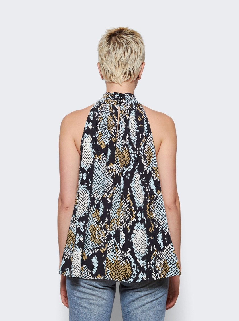 Shop Proenza Schouler Printed Snake Crepe De Chine Top