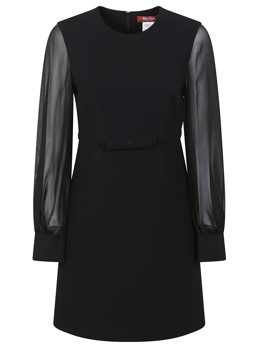 Max Mara Mini Abito Ritmo In Misto Triacetato Nero Donna In Black