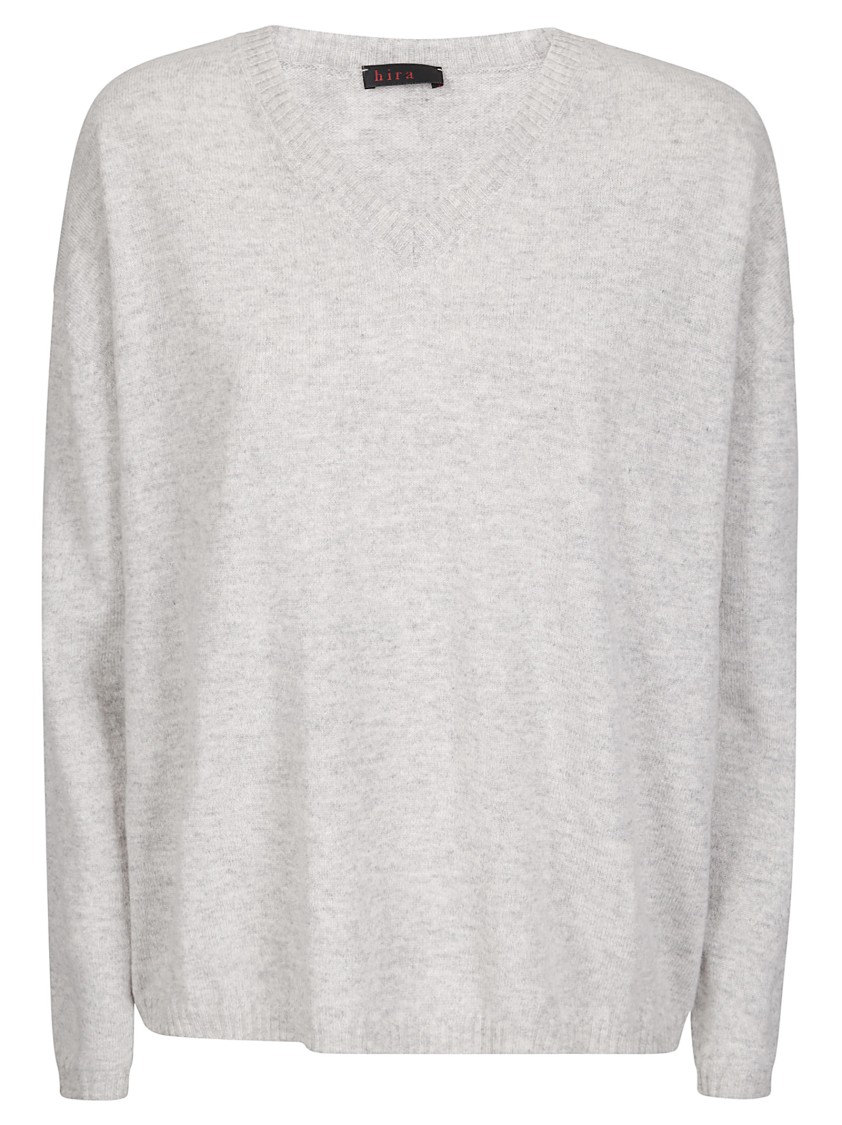 Hira Soft Sweater With V-neck In White